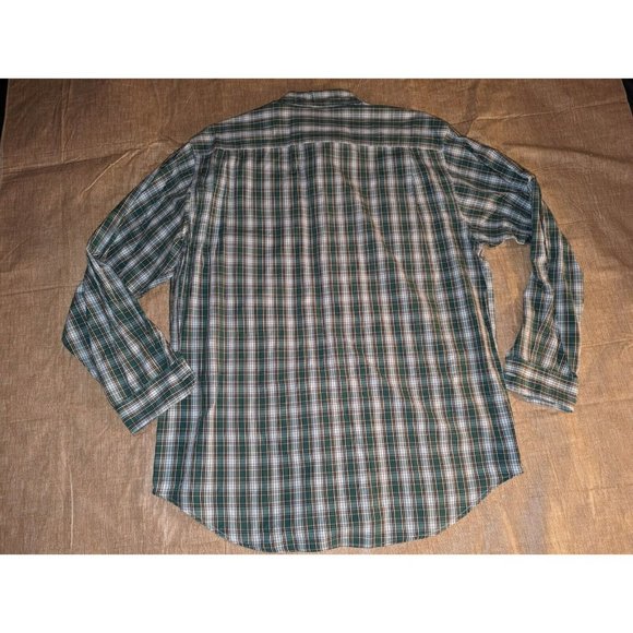 Abercrombie & Fitch Shirt Mens Medium Green Plaid Long Sleeve Button Up - Picture 6 of 6